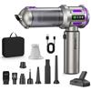 Yomile Aspirabriciole Senza Fili, 27000PA 4 in 1 Aspirapolvere per Auto Portatile,Aspiratore e Soffiatore con Motore Brushless Mini Aspirabriciole Senza Fili Potente per Auto Casa (Dark Purple)