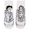 Silver Buffalo Tim Burton's Corpse Bride Dearly Beloved - Set di 2 bicchieri scanalati senza stelo da 255 ml, bicchieri da champagne per tostare vino, mimose, cocktail