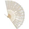 Hidyliu Ventaglio Pieghevole Elegante Ventaglio in bambù in Pizzo Stile Vintage per Matrimoni, Feste e Spettacoli 27 Cm (Beige)