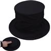 dzqad Cappello Magico, Cappello Con Scomparto Segreto, Cappello Da Mago Pieghevole, Stage Props Esegui Accessori, Per Vestire Fancy Circus Birthday Party Forniture Favors, Nero