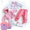 vinyle Abbigliamento per neonati Reborn, adatto a neonati Reborn da 18 pollici a 22 pollici; completino rosa per neonati Reborn, con zainetto rosa incluso Reborn baby doll clothes