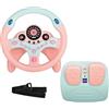 RedCrab Volante Giocattolo per Bambini con Pedale del Freno e Dell'acceleratore, Simulatore di Guida Bambini Rotazione a 360°, Volante per Bambini da Auto con Funzione Suono e Musica (Rosa)