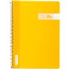 RAYLU PAPER - Quaderni A4 con spirale e copertina in polipropilene resistente, 80 fogli da 90 g, quaderno dai colori vivaci per appunti, studio, ufficio (giallo, linea guida da 3,5 mm)