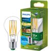 Philips Lampadina LED Philips UltraEfficient Trasparente A60 a Filamento, Attacco E27 Edison, Classe Energetica A, 1095 lm, Equivalente 75W, Bianco Caldo (2700K), Dimmerabile, 50.000 ore, Pacco da 1