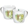 GEDALABELS Tazza con piccola tigre e orsetto, 250 ml, tazza per bambini, in porcellana, per amici, orso, tigre, anatra