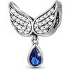 GNOCE Ciondolo a forma di ala d'angelo, in argento Sterling, adatto per braccialetto/collana per donne, ragazze, mogli, figlie