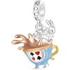 GNOCE Alice Avventura nel Paese Delle Meraviglie Ciondolo Fascino Dangle, S925 Argento Sterling Charms Dangle per le Donne Ragazze Moglie Figlia, San Valentino, Festa Della Mamma Gioielli Rega