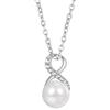 GNOCE Collana di perle scintillanti Amore Infinito Collana in argento 925 Gioielli per la Festa della Mamma Regali Gioielli per Ragazze Bambini