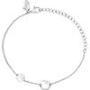 Breil, Collezione B Rocks, Bracciale Donna in Acciaio con Perla Naturale di Acqua Dolce e Boule in Acciaio Lucido, Chiusura a Moschettone, Lunghezza Regolabile