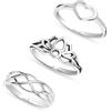 LeCalla 925 Anelli da Punta in Argento Sterling Minimalista Set di Anelli da Punta Regolabili Aperti Semplici e Antichi per Donne