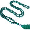 INFINITY GEMS Collana Malachite Japa Mala verde AAA naturale, perline Mala di preghiera da 10 mm, 108 pietre preziose Kyanite Mala, Mala buddista, Mala annodato a mano