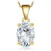 JewelryPalace 1-2ct Collana Solitario Donna Argento 925 con Creato Moissanite, Collana Ciondolo Pietra a Taglio Ovale con Catena Veneziana 45cm, Collane Pendenti in Tre Ori Set Gioielli Donna