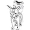 GNOCE Ciondoli per cane cucciolo per braccialetto/collana in argento sterling 925 Chihuahua bassotto ciondolo per donne e ragazze amanti degli animali