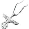 Generisch Collana a forma di croce con croce di ferro e aquila tedesca, robusta collana in acciaio inox per uomo, ciondolo della Germania dal design preciso, One Size, Ferro, Non pietra preziosa