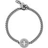 S'Agapõ Bracciale Uomo in Acciaio con Simbolo Croce | Collezione Rebel - SRB16