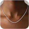 SLOONG Catenina in argento Sterling 925 da donna, 2 mm, in argento Sterling lucido, collana per naso a forma di maiale, gioielli regalo per donne, mogli, mamme, 40/50/50/56 cm, 18 Inches, Metallo, Non