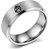 Generic Anarchy Sign - Anello simbolico in acciaio al titanio, per uomo e donna, Metallo