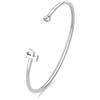 S'Agapõ Bracciale Donna, Bracciale Rigido in Acciaio e Cristalli con Simbolo Lettere | Collezione Click - SCK227