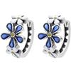 HBDBJRWB Orecchini A Cerchio In Argento Sterling S925 con Fiori Blu Smaltati. Orecchini A Cerchio In Argento per Donna, Gioielli Leggeri e Delicati In Stile Rustico, Regali per Ragazze e Donne.