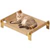 Generico Cuccia rialzata per gatti Cuccetta sollevata in legno intrecciato | lettino per animali per interno ed esterno portico terrazzo giardino viaggio camper auto camion casa road trip estiv