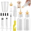CAMETNG Biberon Gattini Appena Nati, 2 Pezzi Biberon per Gattini Appena Nati con 3 Spruzzo di Mangiare 1ml/3ml/5ml e 50ml Tazza di Misura, Ciuccio per Gatti per Cuccioli Cane Gatto o Altri Animali Domestici