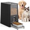 Gardner Pet Distributore e Contenitore Crocchette 6L per Gatti e Cani, Nero | Ermetico, Anti-Umidità, Ciotola Estraibile in Acciaio Inox 304, Distribuzione Girevole, Senza Elettricità e BPA
