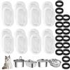 TTOPBAO Filtri fontanella per gatti, 32 pezzi ricambio Filtro fontanella per gatti 16 Filtri fontana gatto al carbone e 16 spugna, filtri ad alta efficienza per fontanelle in acciaio inox da 2L/3,2L/4L