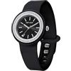 HIP HOP Orologio HWU1305 DONNA HERO.DOT BEZEL quadrante MONO-COLORE NERO movimento SOLO TEMPO - 3 LANCETTE QUARZO e CINTURINO SILICONE NERO