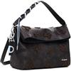 Desigual borsa a tracolla Loverty 3.0 Stencil Flower Shoulder Bag Chocolate marrone scuro