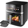 Cecotec Friggitrice ad Aria 8 L con Doppio Grill Cecofry&Grill Duoheat 8000 Hot. 2200 W, Doratura Perfetta e Sapore di Griglia nelle Carni, Temperatura tra 80-200 °C, 8 Menu e Finestra
