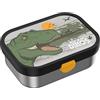 Mepal - Contenitore per il pranzo in acciaio inox Campus - Bento Box per bambini - Contenitore per il pranzo in acciaio inox per bambini con scomparti e forchetta - Meal Prep Box con chiusura a clip