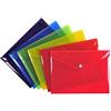Exacompta - Rif. 34440E - Cartone da 30 tasche con chiusura a bottone a pressione con patta in polipro liscio, dimensioni: 23 x 17 cm, formato A5-6 colori assortiti