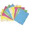 Exacompta - Cod. 55550E - Confezione da 10 cartelline con elastico - con tasche a 3 lembi in cartoncino lucido da 400g - dimensioni 24X32 cm per documenti in formato A4-5 colori assortiti