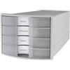 HAN Cassettiera HAN IMPULS 2.0 - Design accattivante abbinato a una qualità eccellente. Con 4 cassetti chiusi per DIN A4/C4, grigio chiaro-traslucido, 1012-63