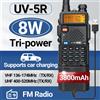 Baofeng UV-5R 8W Walkie Talkie a lungo raggio 3800mAh Tipo-c Ham Comunicazione amatoriale Radio bidirezionale per campeggio per adulti