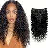 Happy Monday Clip per capelli umani con onda profonda nelle estensioni dei capelli Clip brasiliana in 8 pezzi / set Clip di colore nero naturale Ins Capelli Remy 10-26 pollici 120G
