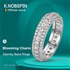 KNOBSPIN Anelli a fascia Eternity Moissanite certificato GRA per donna Anelli da uomo in argento sterling s925 placcato oro bianco 18 carati