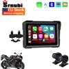 Srnubi Navigazione GPS per moto Carplay wireless impermeabile Schermo da 5 pollici Monitor automatico Android wireless per moto portatile DVR