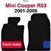 Wielganizator Tappetini anteriori in velluto per Mini Cooper One R50 hatchback (2001-2007) - Nero (2 pezzi) set di tappetini anteriori per auto
