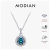 MODIAN 1CT Multicolor Rotondo Moissanite Collane 925 Sterling Silver Collana con ciondolo classico di lusso per le donne Gioielleria raffinata