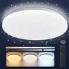 Oraymin Plafoniera LED 24W, 28cm 2400LM Lampada rotonda dimmerabile con telecomando, 3000-6500K per cameretta dei bambini, sala da pranzo, ufficio