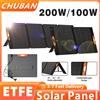 CHUBAN Pannello Solare Pieghevole CHUBAN 200W, Caricatore Solare Portatile 100W Impermeabile per Campeggio, Camper, Giardino, Tetto, Centrale Elettrica