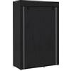 HOMCOM Armadio multiuso HOMCOM - dim. ridotte 103L x 43W x 162,5H cm - acciaio nero, tessuto non tessuto nero