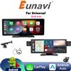 Eunavi Autoradio Universale con Schermo da 10,26 Pollici, Lettore Multimediale WIFI, Carplay Wireless per Apple o Android con 3 Telecamere