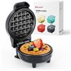 BLAZANT Macchina per Waffle Mini Compatta, Piastra per Waffle con Rivestimento Antiaderente, per Snack, Chaffle e Hash Browns Rotondi da 4 Pollici