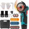DWiusty Kit Smerigliatrice Angolare a Batteria 12V, Ricaricabile al Litio, 19500 RPM, Mini Macchina per Lucidatura e Taglio, Utensili per Progetti Fai-da-Te