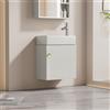 Svintora Mobiletto da bagno a parete, armadietto portaoggetti multifunzionale e organizer con lavabo e maniglie dorate, mobile per la casa per bagno degli ospiti, lavanderia e altri piccoli spazi