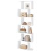 WOLTU Libreria a forma di S con 6 livelli 60x189,5x24 cm Scaffale portaoggetti verticale Divisorio per camera da letto, soggiorno, ufficio