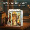 Fsolis Kit Fai-da-Te 3D in Legno per Angolo Lettura, Negozio di Fiori Champs-Élysées, Casa delle Bambole in Miniatura con Luce LED, Modello Artigianale di Strada Romantica di Parigi per Libreria,