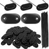 Omnikryp 50 Set di Fissaggio per Frangivista, Resistente alle Intemperie, Set con 50 Piastre di Montaggio e 50 Aste in Filo Metallico, per Tappetini Privacy Recinzioni da Giardino Protezione Privacy